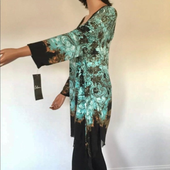 Caleesa Women Tunic Plus Sise 2X Paisley Designer - Picture 2 of 10